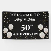 50e Golden Wedding Jubileum, naam Spandoek (Horizontaal)