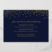 50e Golden Wedding Jubileum Navy foto Folie Uitnodiging (Achterkant)