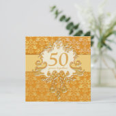 50e Golden Wedding Jubileum party Uitnodiging (Staand voorkant)
