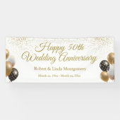 50e Golden Wedding Jubileum Reception Spandoek (Horizontaal)