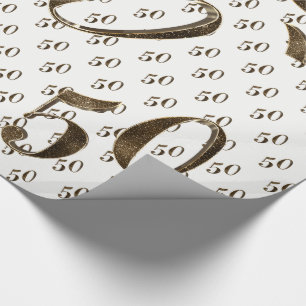 50e Golden Wedding Jubileum Typografie Elegant Cadeaupapier