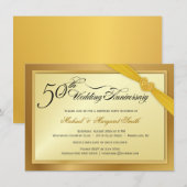 50e Golden Wedding Jubileum Uitnodigingen (Voorkant / Achterkant)