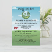 50E GOLFVERJAARDAGSFEEST MET T-SHIRT UITNODIGING (Staand voorkant)