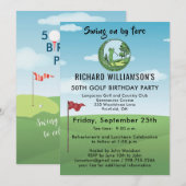 50E GOLFVERJAARDAGSFEEST MET T-SHIRT UITNODIGING (Voorkant / Achterkant)