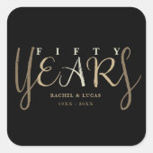 50e gouden bruiloft Jubileum cadeau Vierkante Sticker (Voorkant)