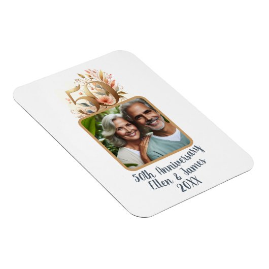 50e gouden bruiloft Jubileum foto Keepsake Magneet (Rechterzijde)