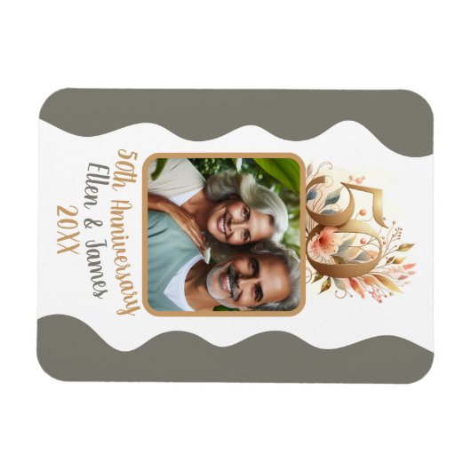 50e gouden bruiloft Jubileum foto Keepsake Magneet (Horizontaal)