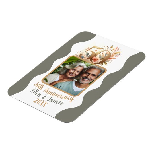 50e gouden bruiloft Jubileum foto Keepsake Magneet (Linkerzijde)