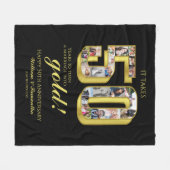 50e gouden bruiloft Jubileum fotocollage Fleece Deken (Voorkant (Horizontaal))