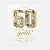 50e gouden bruiloft Jubileum fotocollage Fleece Deken (Voorkant)