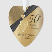50e gouden bruiloft Jubileum Keepsake Design Ornament (voorkant)