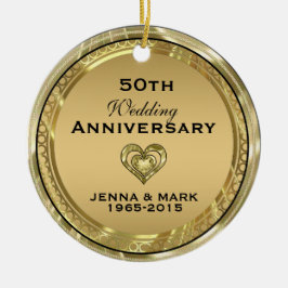50e gouden bruiloft Jubileum Ornament