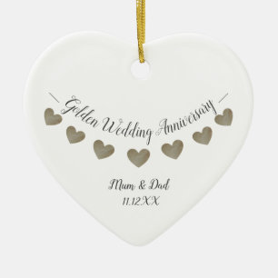 50e gouden bruiloft keramisch ornament