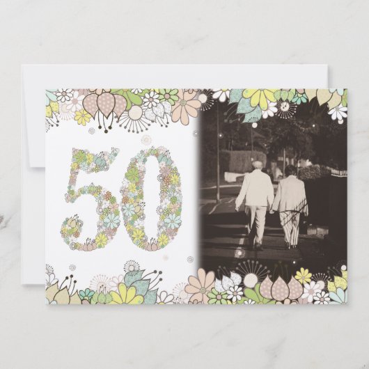 50e Gouden Bruiloft Uitnodiging Foto (Voorkant)