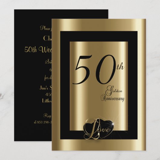 50e gouden huwelijksjubileum | Doe-het-zelf tekst Kaart (Voorkant / Achterkant)