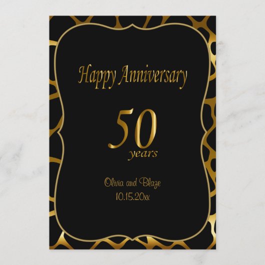 50e gouden huwelijksjubileum | Giraffe motief Kaart (Voorkant)