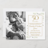 50e gouden huwelijksjubileum groen foto kaart (Voorkant)