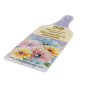 50e gouden jubileum bloemenrood paarse snijplank (Hoek)