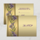 50e Gouden Jubileum Paarse Violet RSVP (Voorkant / Achterkant)