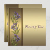 50e Gouden Jubileum Paarse Viooltjes Kaart (Voorkant / Achterkant)