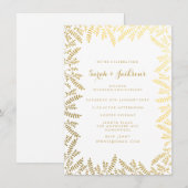 50e gouden jubileum Wit Goud Folie Bladeren Kaart (Voorkant / Achterkant)