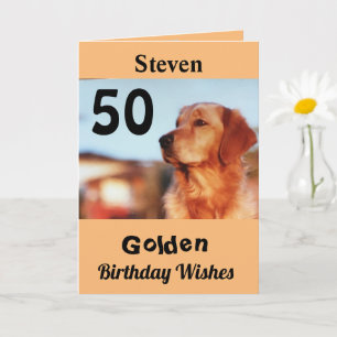 50e Gouden Verjaardag Wenst Schattigee Retriever Kaart