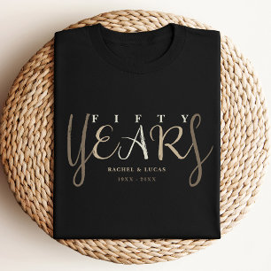 50e gouden zwart bruiloft Jubileum cadeau T-shirt