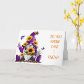 ***50e halve dag** COMICAL GNOME Card Kaart (Gele Bloem)