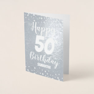 50e Happy Birthday Custom Foil-kaart Folie Kaarten