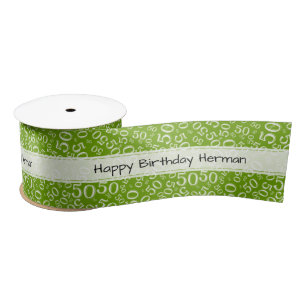 50e 'Happy Birthday' Random Number Pattern Green Lint