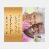 50e huwelijksgoudverjaardag aangepaste foto fleece deken (Voorkant (Horizontaal))