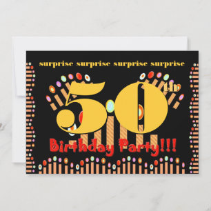 50e Invitation à la fête d'anniversaire SURPRISE