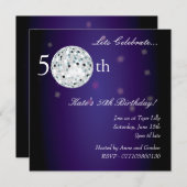 50e Invitation à la soirée de bal Purple Disco (Devant / Derrière)