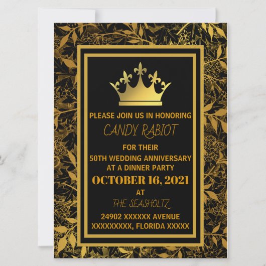 50E invitation anniversaire du mariage (Devant)