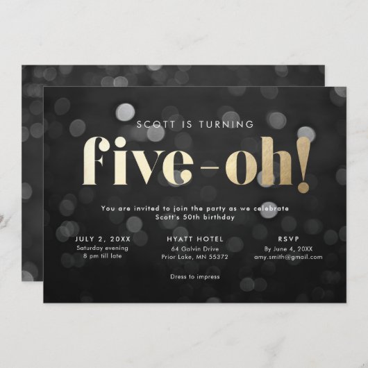 50e Invitation Cinq-oh (Devant / Derrière)