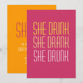 50e Invitation d'anniversaire - Boire un verre ivr (Devant / Derrière)