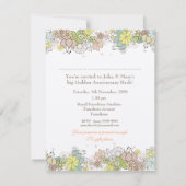 50e Invitation d'anniversaire de mariage de fleurs (Dos)
