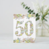 50e Invitation d'anniversaire de mariage de fleurs (Debout devant)