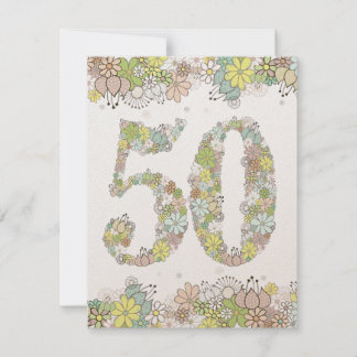 50e Invitation d'anniversaire de mariage de fleurs