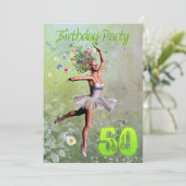 50e invitation de fête d'anniversaire (Debout devant)