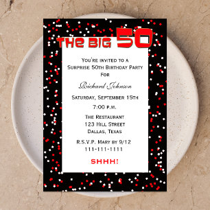 50e Invitation de fête d'anniversaire surprise Con