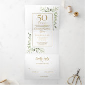 50e Invitation de Mariage Anniversaire Fleurie de  (Intérieur)