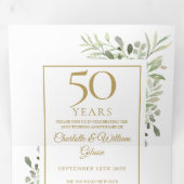 50e Invitation de Mariage Anniversaire Fleurs de F (Intérieur en premier)