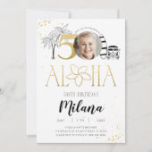 50e Invitation d'or à l'anniversaire tropical avec (Devant)