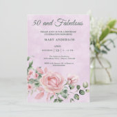 50e invitation rose à l'anniversaire (Debout devant)