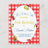 50e Invitation Thème Italien Rouge Blanc Bleu (Devant)