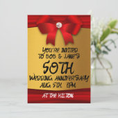 50E INVITATIONS ÉLÉGANTES DE L'OR MARIAGE (Debout devant)