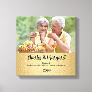 50e Jubileum 12x12 Persoonlijk fotocanvas Canvas Afdruk