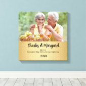 50e Jubileum 12x12 Persoonlijk fotocanvas Canvas Afdruk (Insitu (Houten vloer))