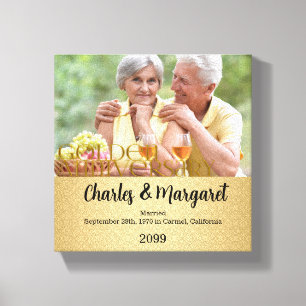 50e Jubileum 8x8 Persoonlijke foto Canvas Afdruk